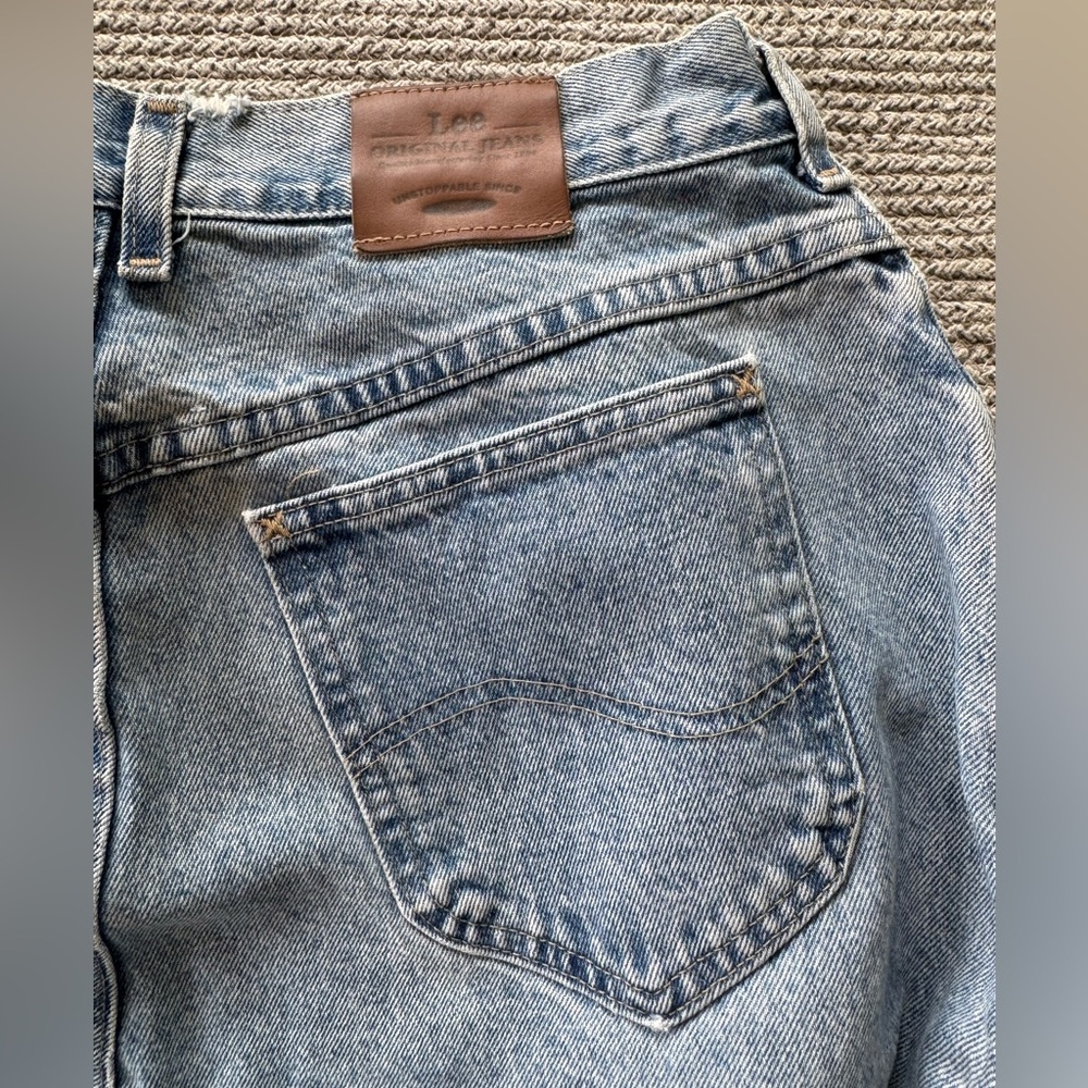 Vintage Lee Original Light Acid Wash Straight Tapered Leg Jeans 16 Waist Sz 8-10